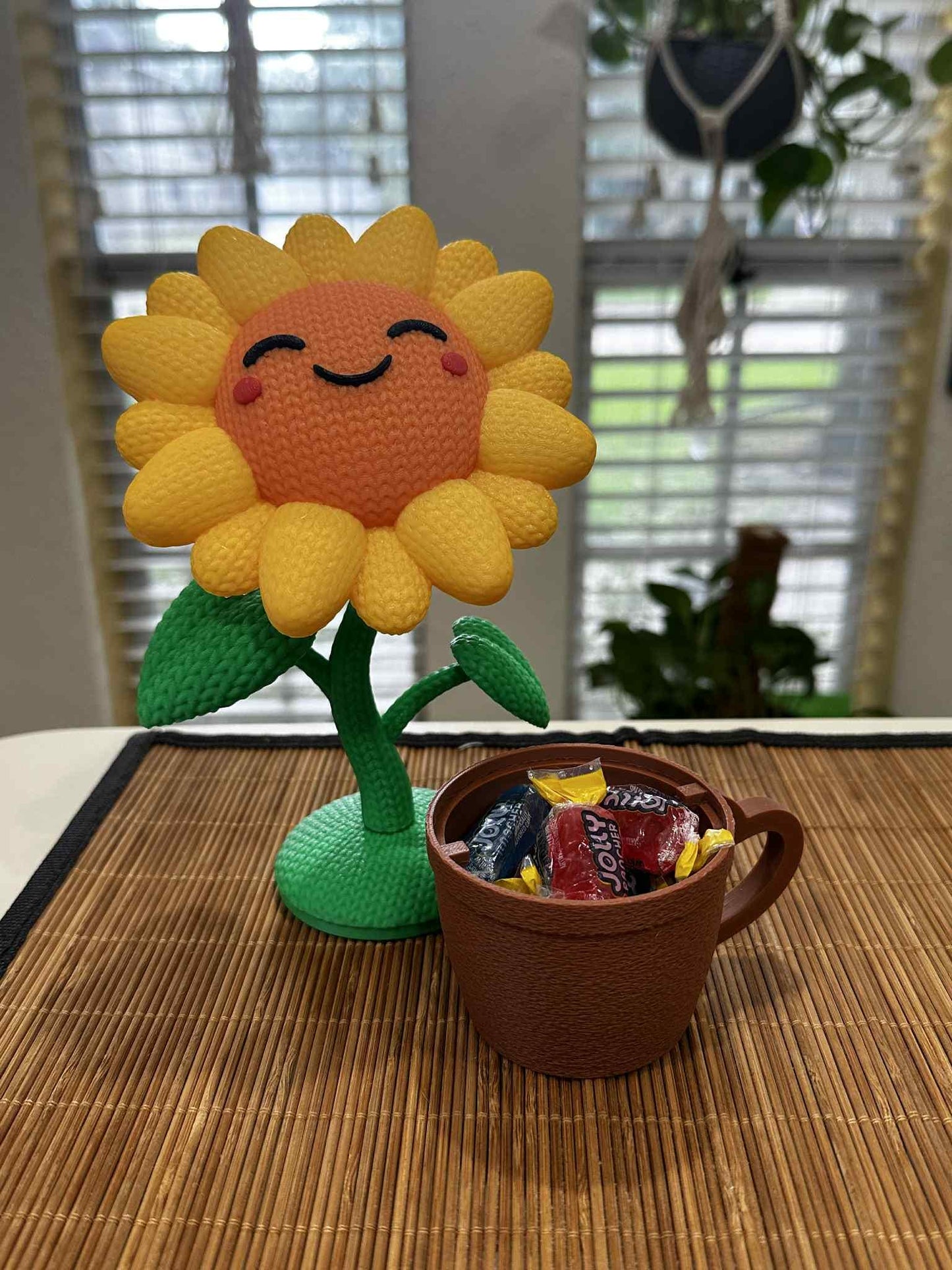 3D Printed Sunflower Desk Organizer – Hidden Compartment, Office Decor