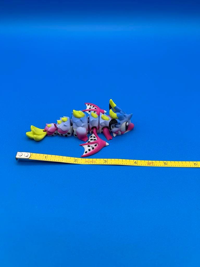 Rainbow Dragon Fruit Egg with Baby Dragon Figurine | 3D Printed Fantasy Collectible