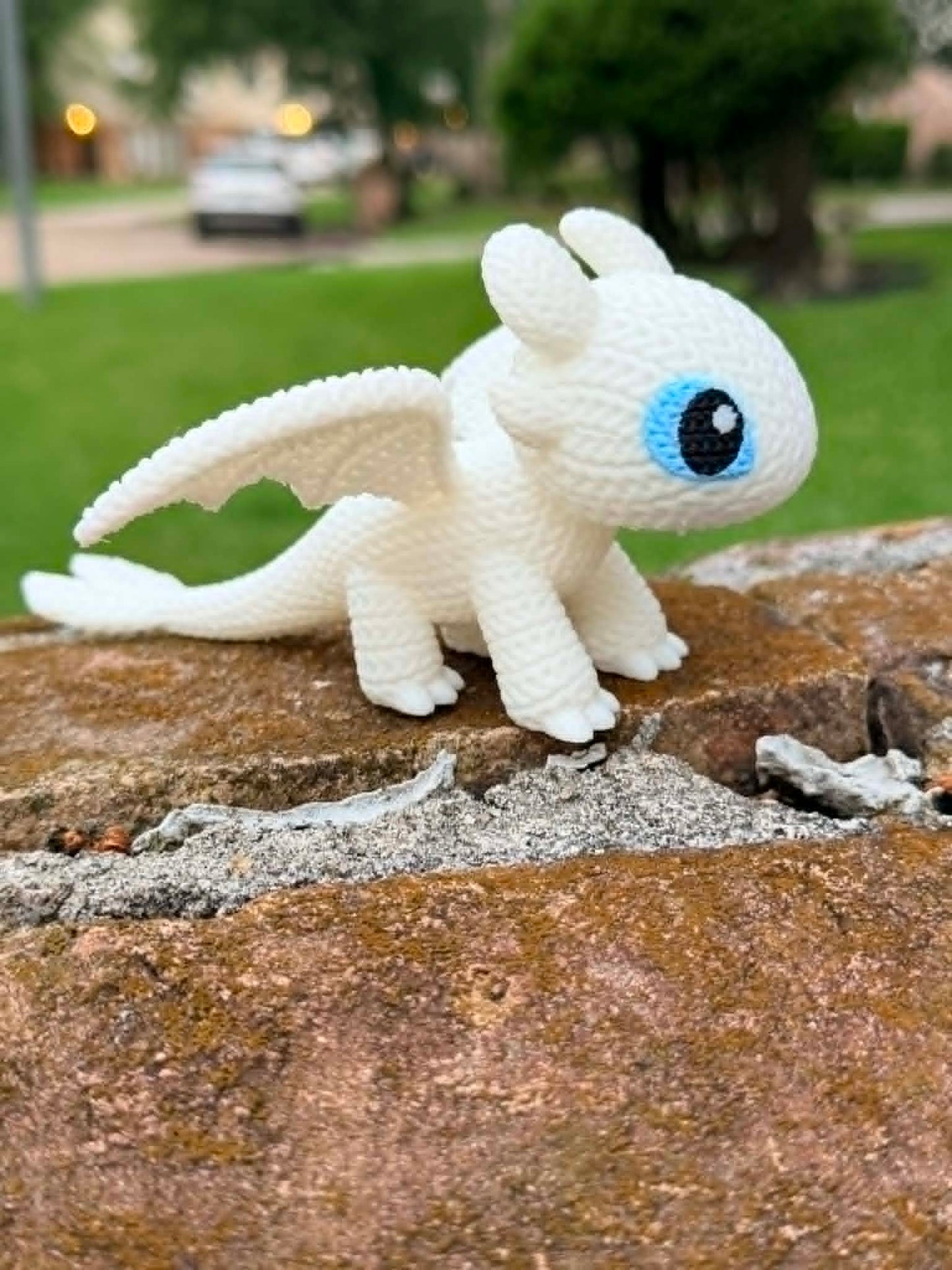 Cute Knitted -Style Baby Dragon Figure – 3D Printed Fantasy Dragon (6”)