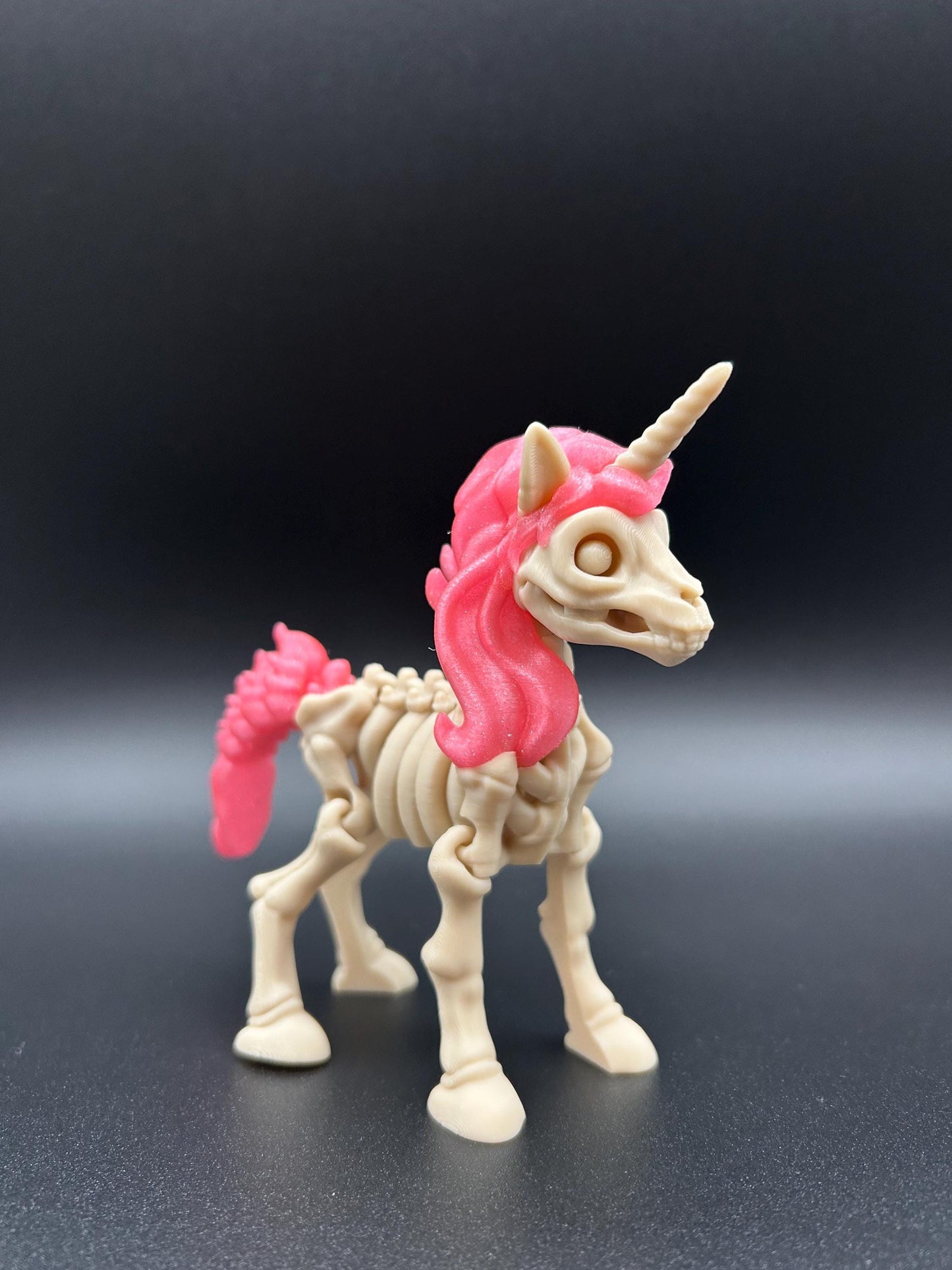 Articulated Unicorn Skeleton Twinkle Pink 3D Printed Fun Movable Kids Fidget Toy