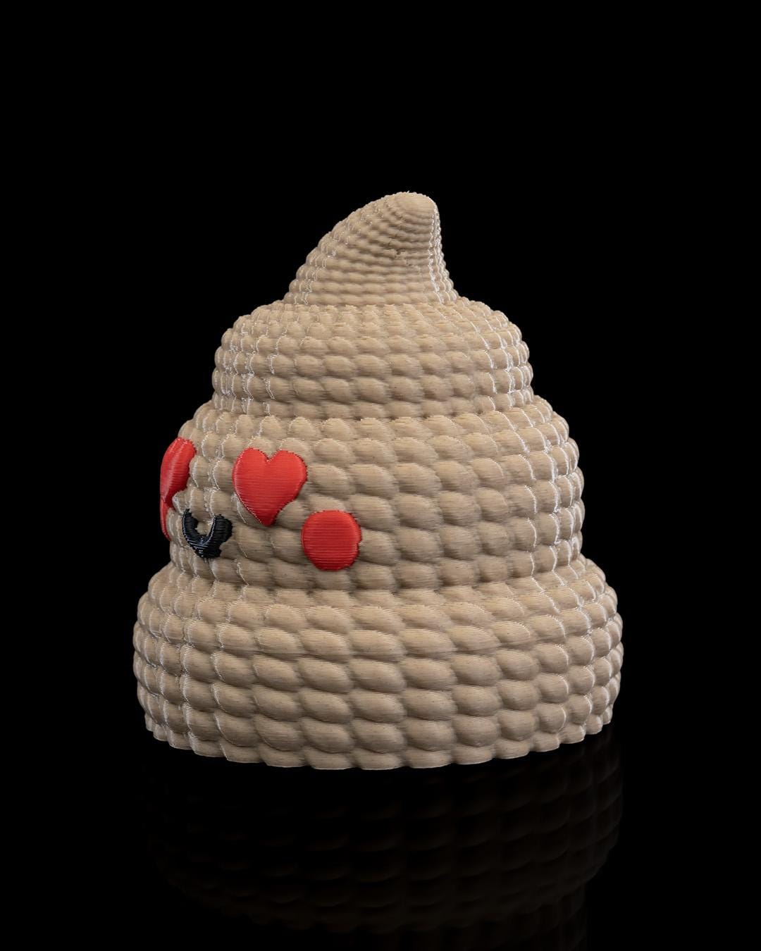 3D Printed Poop Container with Heart Eyes, Novelty Gift