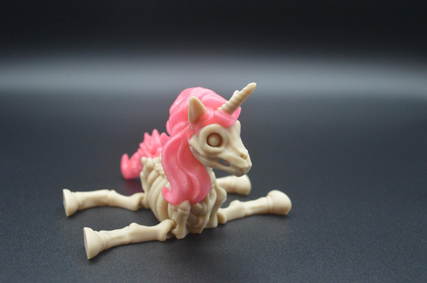 Articulated Unicorn Skeleton Twinkle Pink 3D Printed Fun Movable Kids Fidget Toy