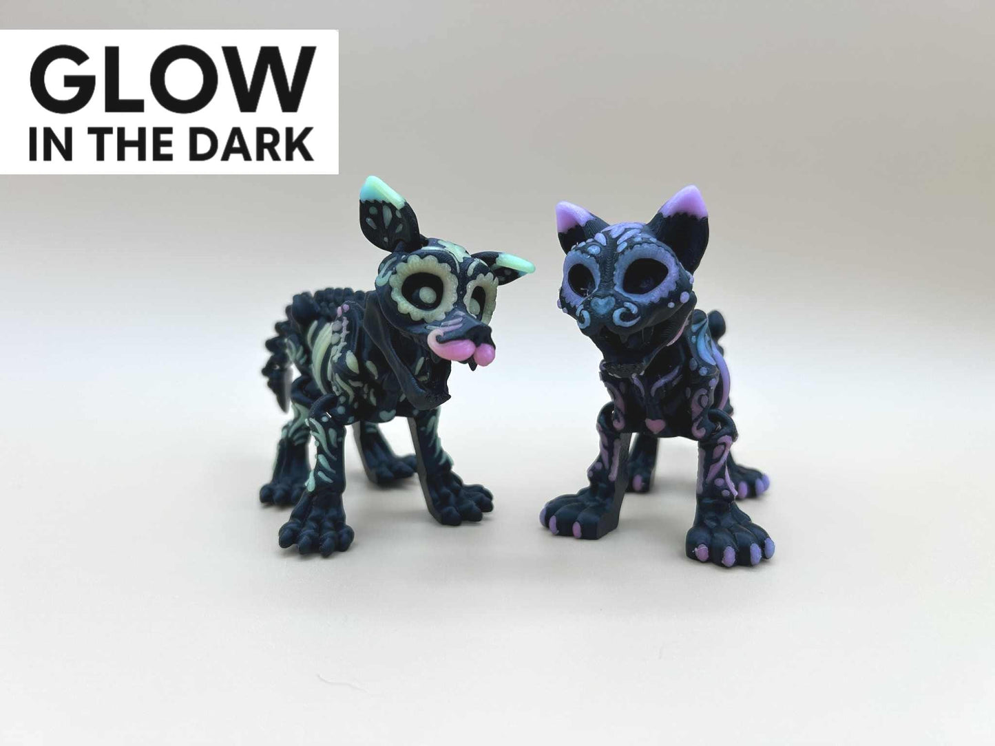 Glow-in-the-Dark Articulated Alebrije | 3D Printed Cat or Dog Figurine