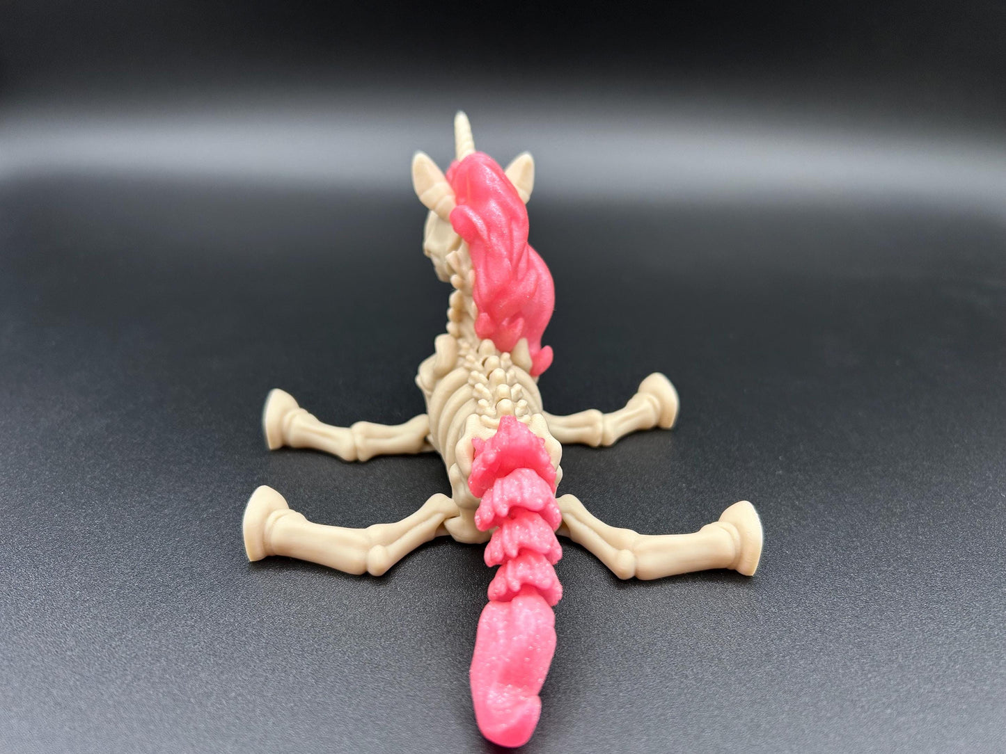 Articulated Unicorn Skeleton Twinkle Pink 3D Printed Fun Movable Kids Fidget Toy