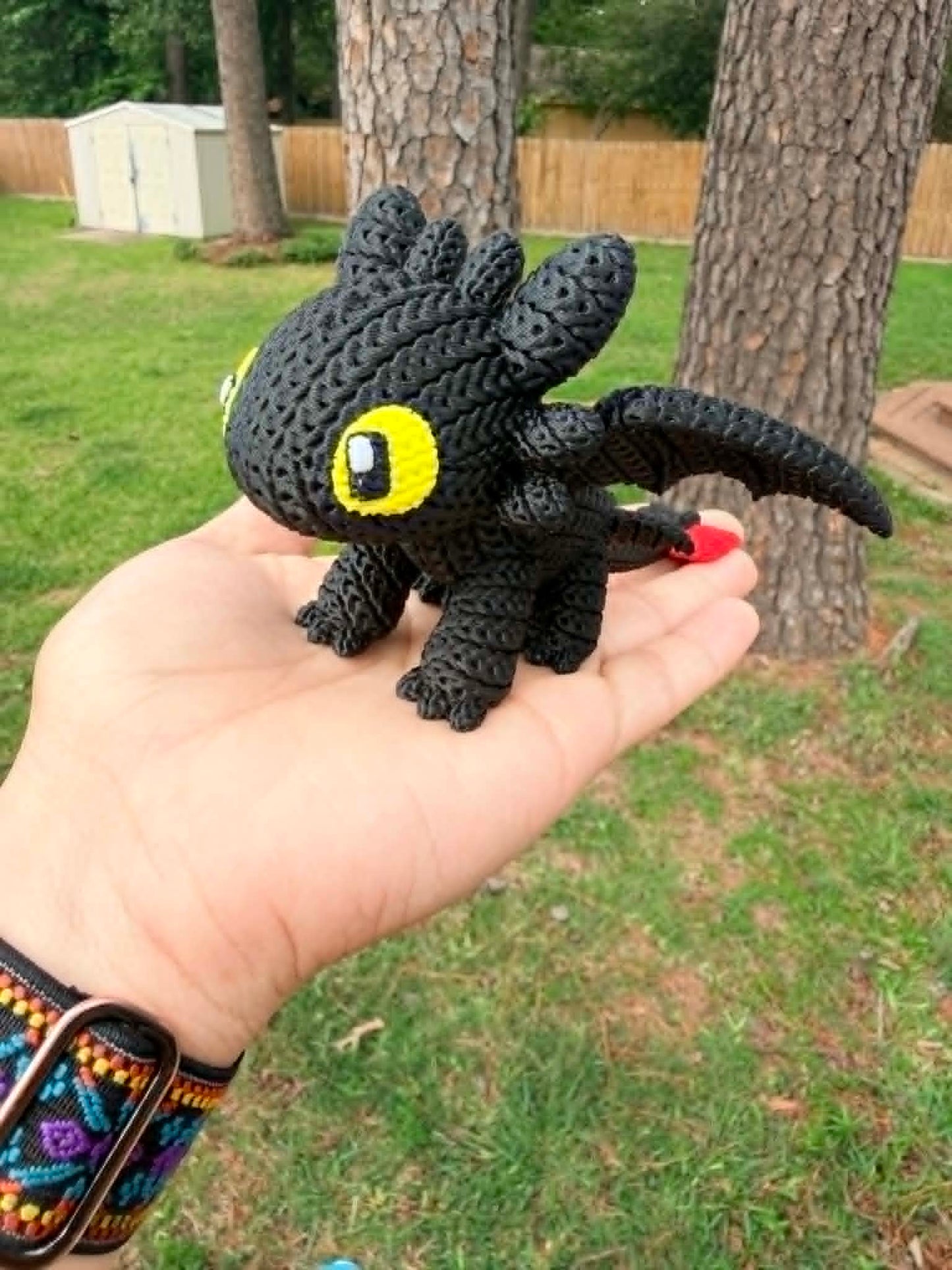 Cute Knitted -Style Baby Dragon Figure – 3D Printed Fantasy Dragon (6”)