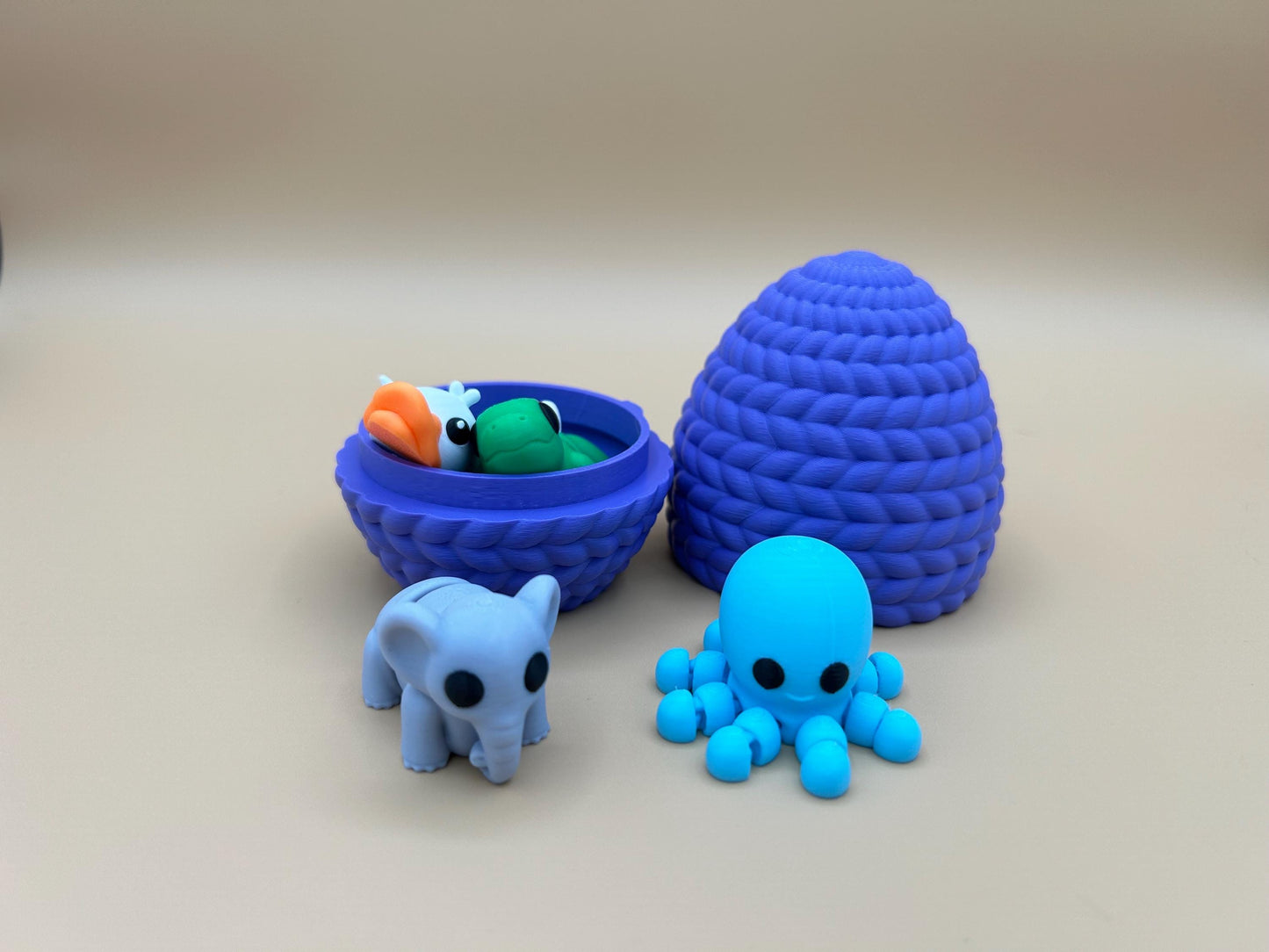 Mystery Egg with Mini Figures – 3D Printed Surprise Toy Set (5-6 Inside!)