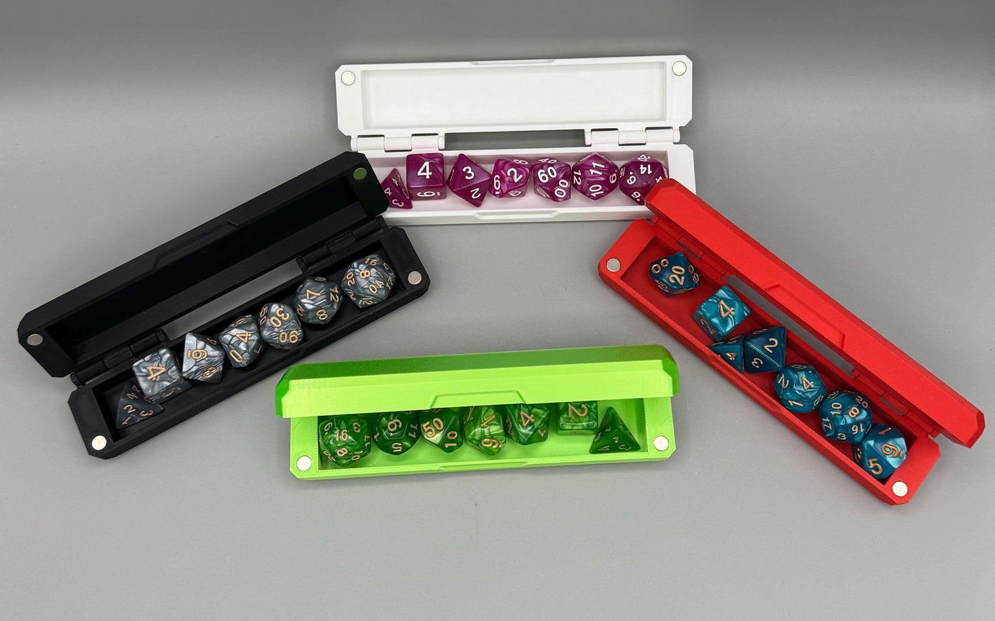 3D Printed Dice Vault – Magnetic Closure, Polyhedral Dice Storage