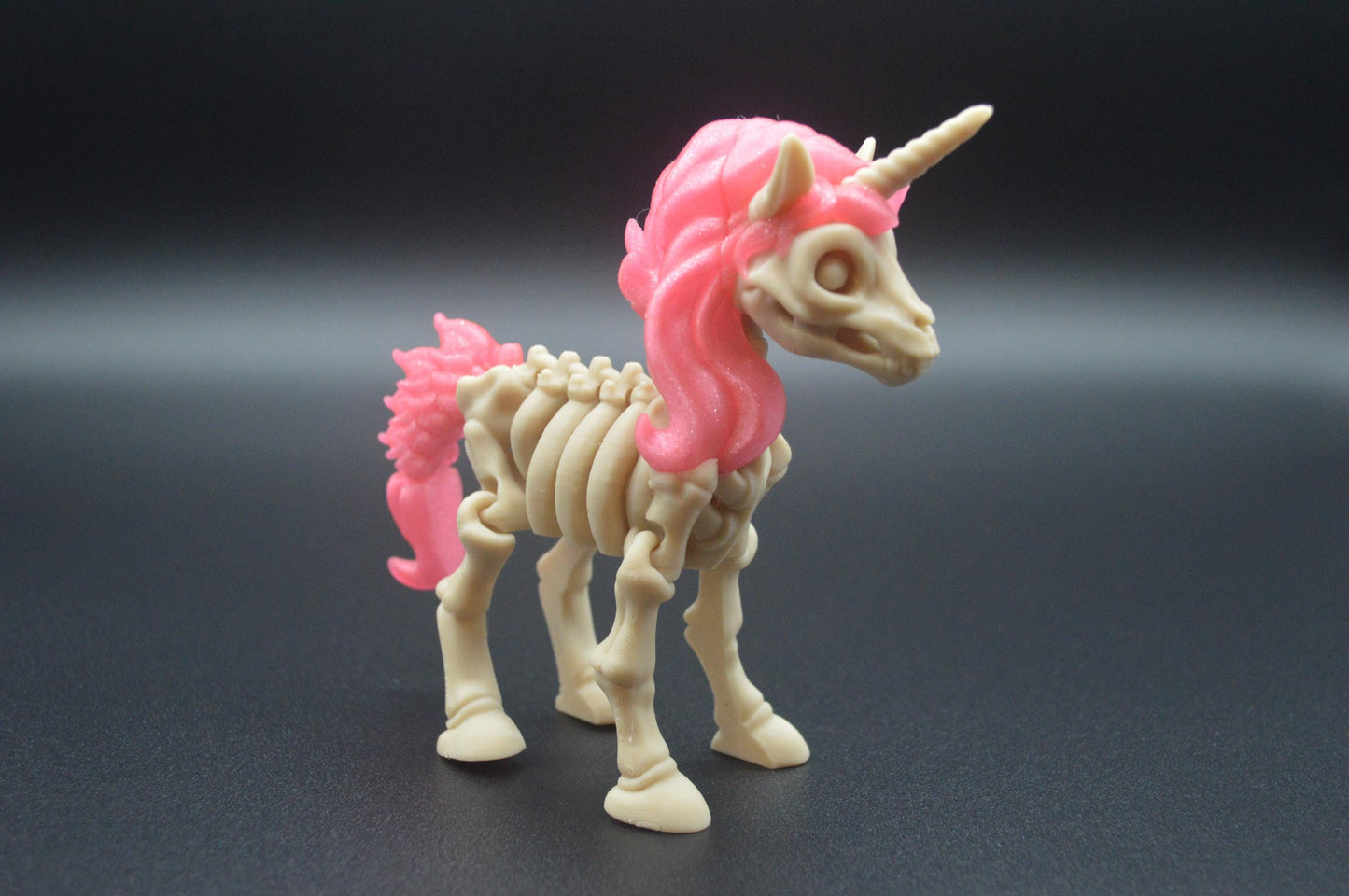 Articulated Unicorn Skeleton Twinkle Pink 3D Printed Fun Movable Kids Fidget Toy