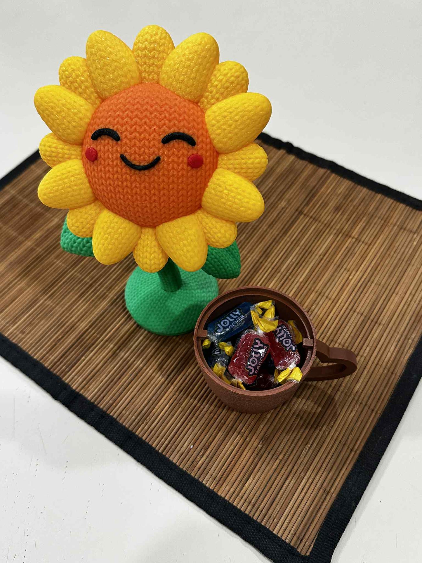 3D Printed Sunflower Desk Organizer – Hidden Compartment, Office Decor